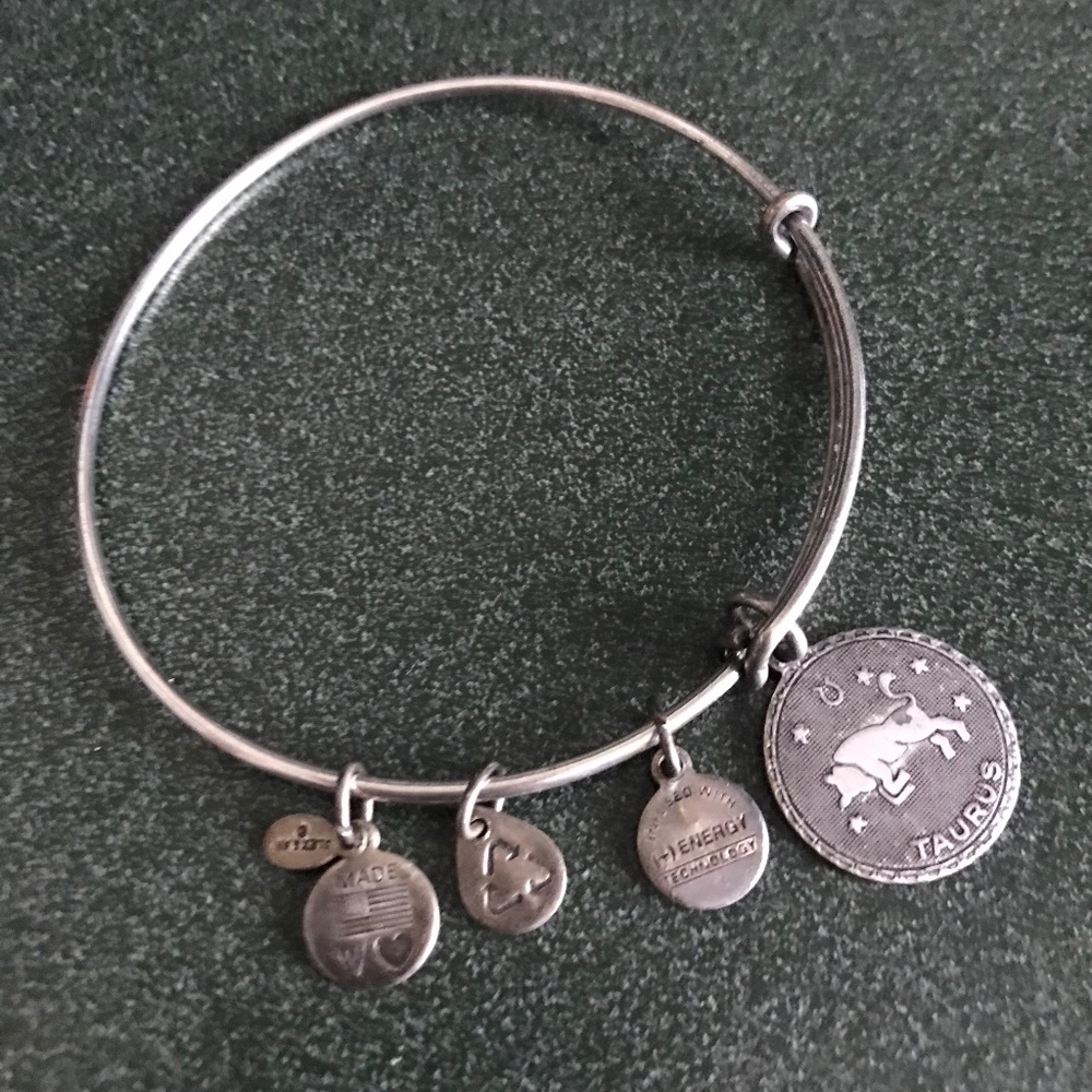 Alex and Ani Silver Expandable Wire Bracelet Taurus